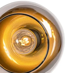 Design-Spot schwarz mit Gold und Rauchglas 2-flammig – Kyan