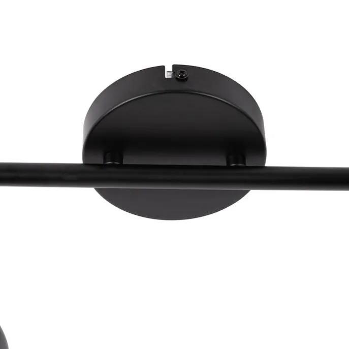 Design-Spot schwarz mit Gold und Rauchglas 2-flammig – Kyan