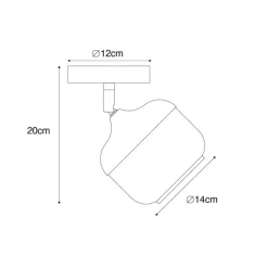 Design-Spot schwarz mit Gold und Rauchglas – Kyan