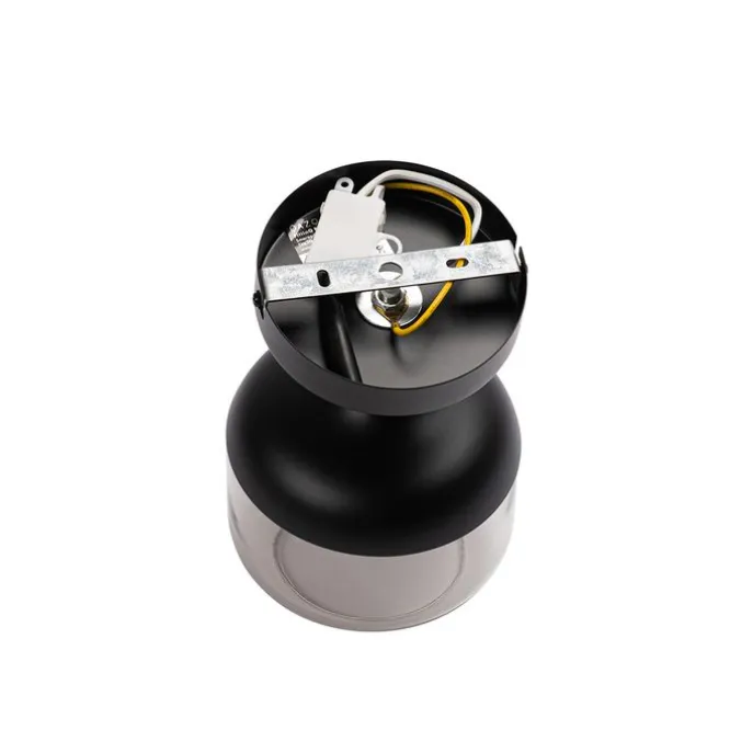 Design-Spot schwarz mit Gold und Rauchglas – Kyan