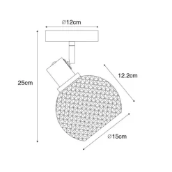 Designspot schwarz mit Rauchglas - Chico