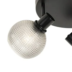 Design-Spot schwarz mit Rauchglas 3-flammig rund - Chico