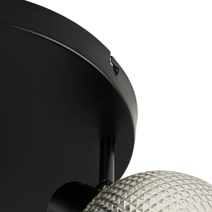 Design-Spot schwarz mit Rauchglas 3-flammig rund - Chico