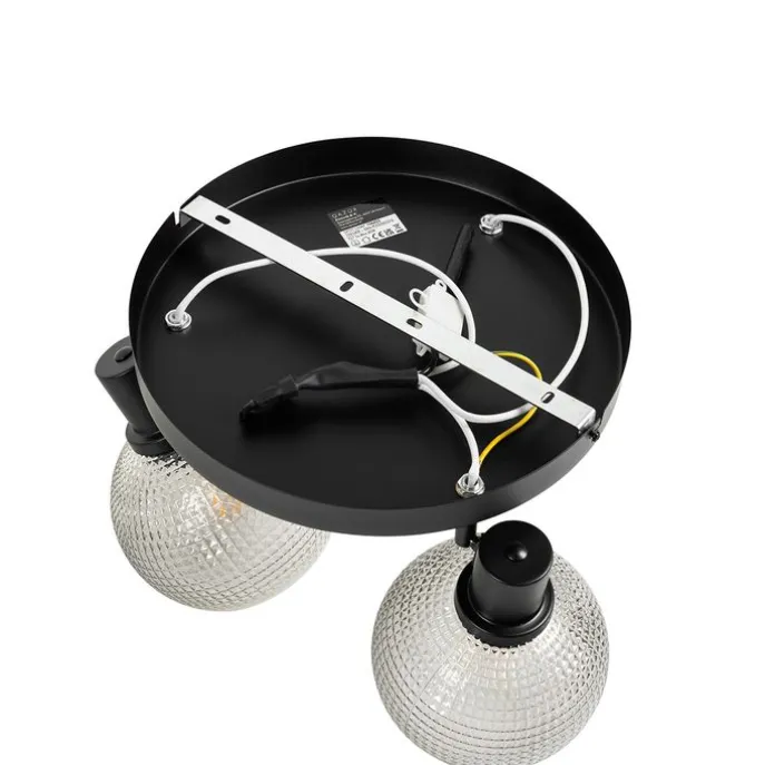 Design-Spot schwarz mit Rauchglas 3-flammig rund - Chico