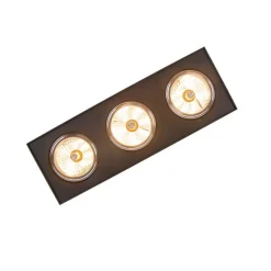 Design-Spot schwarz quadratisch 3-flammig - Kaya