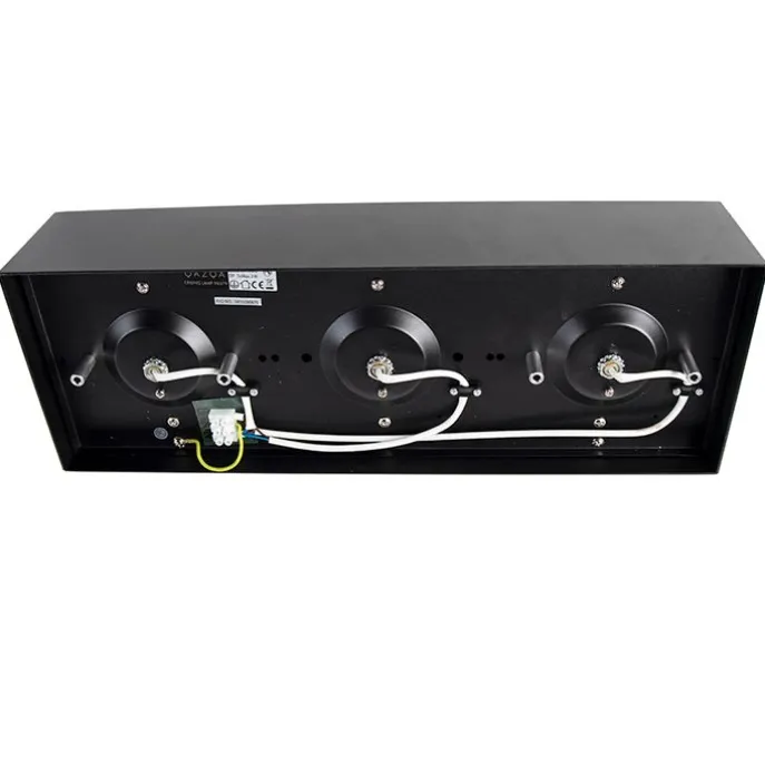 Design-Spot schwarz quadratisch 3-flammig - Kaya