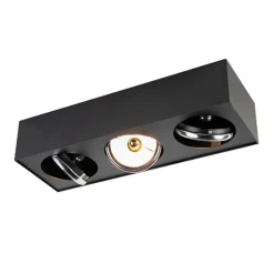 Design-Spot schwarz quadratisch 3-flammig - Kaya