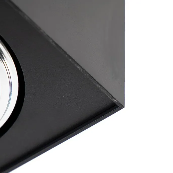 Design-Spot schwarz quadratisch 3-flammig - Kaya