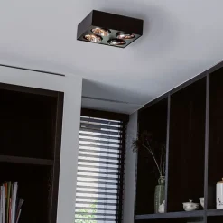 Design-Spot schwarz quadratisch 4-flammig - Kaya