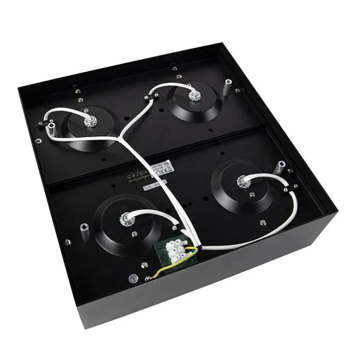 Design-Spot schwarz quadratisch 4-flammig - Kaya