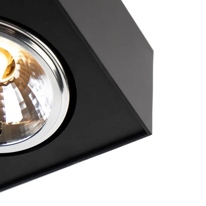 Design-Spot schwarz quadratisch 4-flammig - Kaya