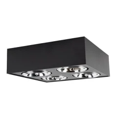 Design-Spot schwarz quadratisch 4-flammig - Kaya