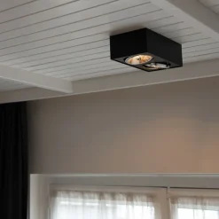 Design-Spot schwarz quadratisch 2-flammig - Kaya