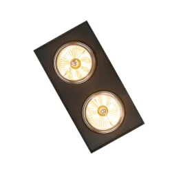 Design-Spot schwarz quadratisch 2-flammig - Kaya