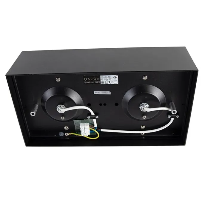 Design-Spot schwarz quadratisch 2-flammig - Kaya