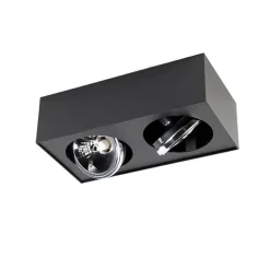 Design-Spot schwarz quadratisch 2-flammig - Kaya