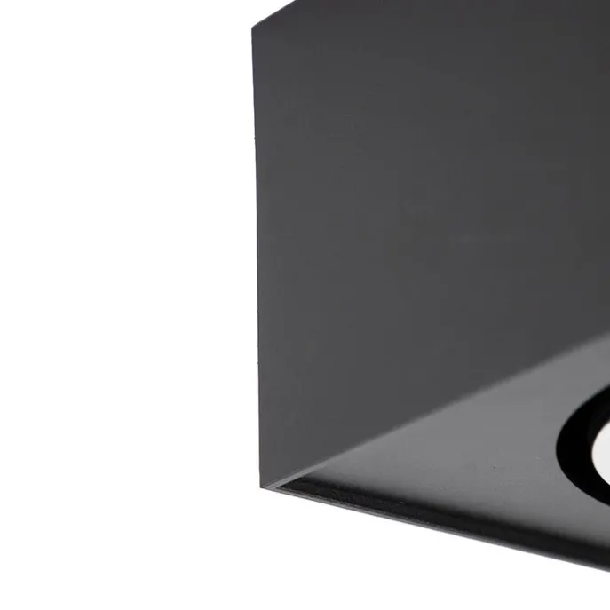 Design-Spot schwarz quadratisch 2-flammig - Kaya