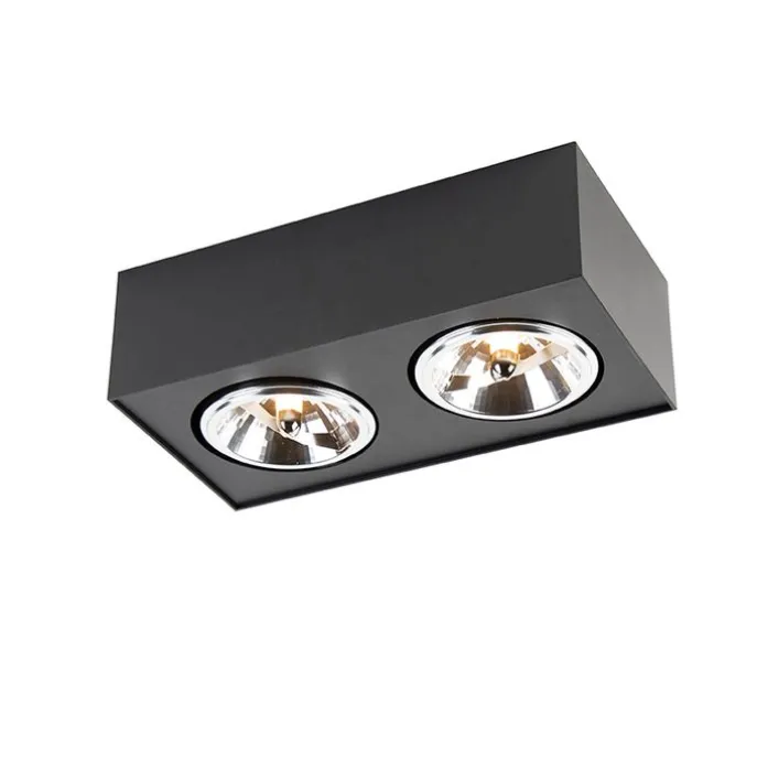 Design-Spot schwarz quadratisch 2-flammig - Kaya