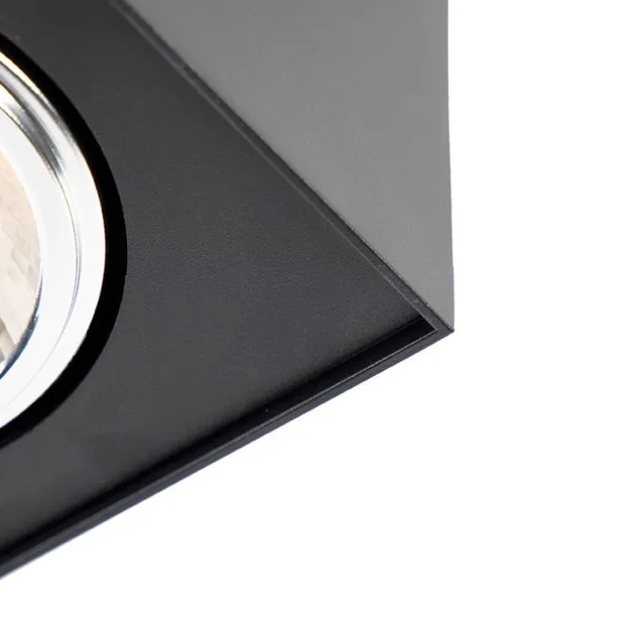 Design-Spot schwarz quadratisch 2-flammig - Kaya