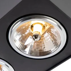 Design-Spot schwarz quadratisch 2-flammig - Kaya