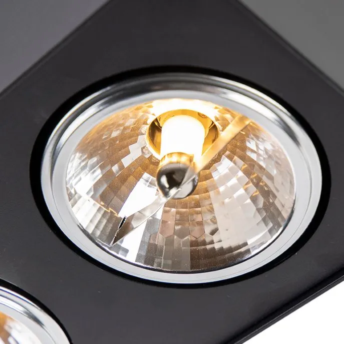 Design-Spot schwarz quadratisch 2-flammig - Kaya