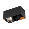 Design-Spot schwarz rechteckig AR111 2-flammig - Box