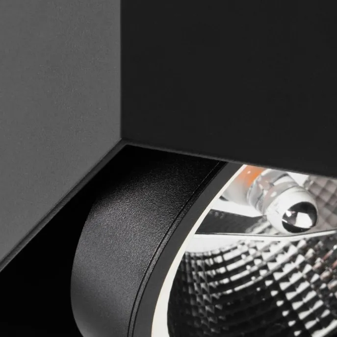 Design-Spot schwarzes Quadrat AR111 - Box