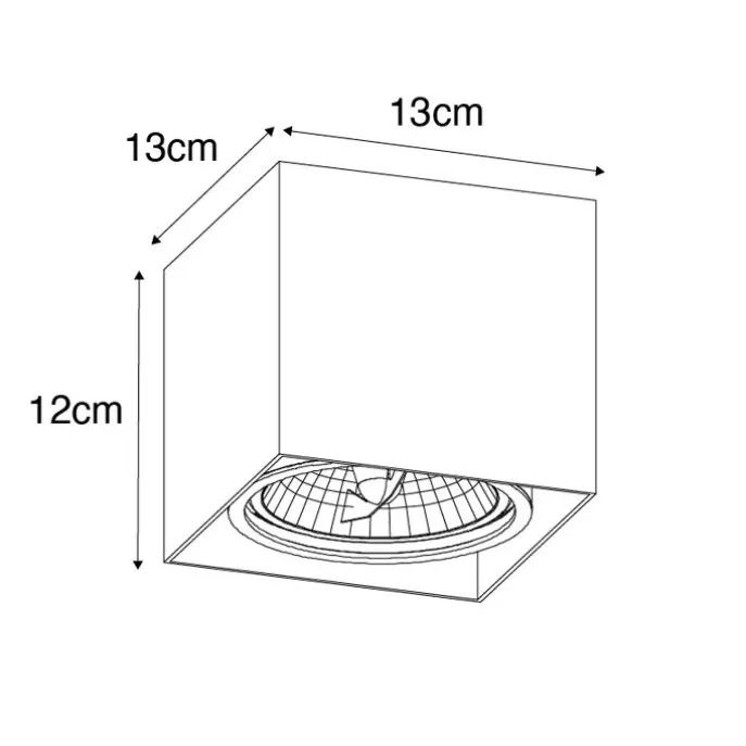 Design-Spot schwarzes Quadrat AR111 - Box