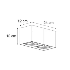 Design-Spot weiß rechteckig 2-flammig - Box