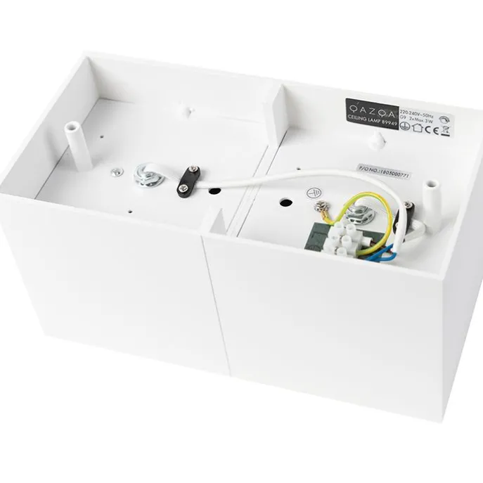 Design-Spot weiß rechteckig 2-flammig - Box