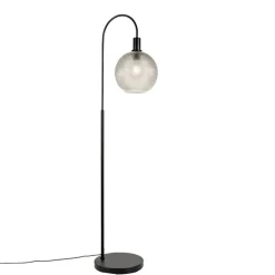 Design-Stehlampe schwarz mit Rauchglas - Chico