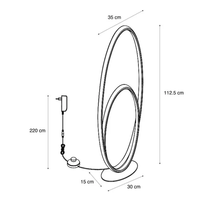 Design-Stehleuchte Beige inkl. LED 3-Stufen-Dimmbar - Boomerang