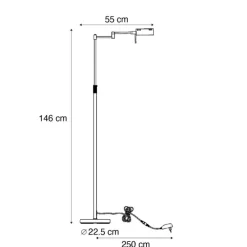 Design-Stehleuchte Dunkelbronze inkl. LED mit Touch-Dimmer - Notia