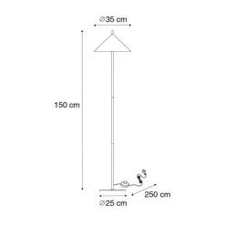 Design-Stehleuchte Gelb Dreieck - Triangolo