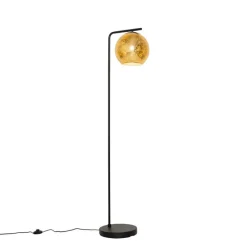 Design-Stehleuchte schwarz mit goldenem Glas - Bert