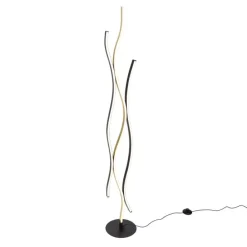 Design-Stehleuchte Schwarz mit Gold inkl. Dimmbarer LED - Blaze