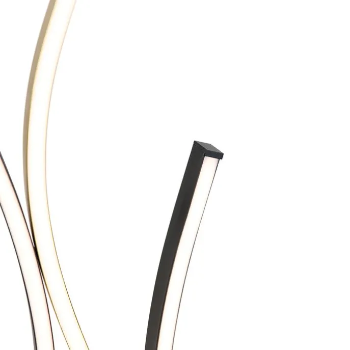 Design-Stehleuchte Schwarz mit Gold inkl. Dimmbarer LED - Blaze