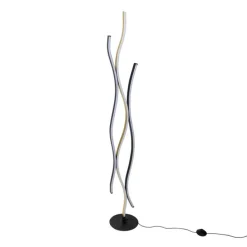 Design-Stehleuchte Schwarz mit Gold inkl. Dimmbarer LED - Blaze