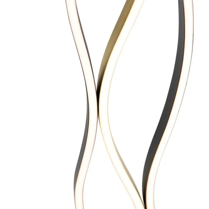 Design-Stehleuchte Schwarz mit Gold inkl. Dimmbarer LED - Blaze