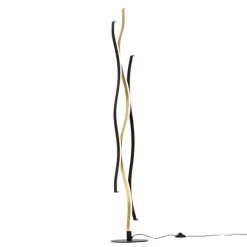 Design-Stehleuchte Schwarz mit Gold inkl. Dimmbarer LED - Blaze