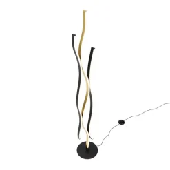 Design-Stehleuchte Schwarz mit Gold inkl. Dimmbarer LED - Blaze