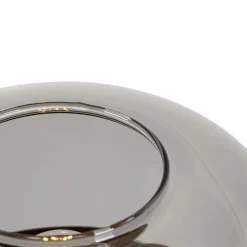 Design-Stehleuchte schwarz mit Gold und Rauchglas – Kyan