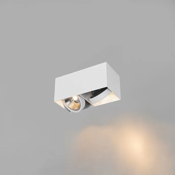 Designstrahler weiß rechteckig AR111 2-flammig - Box