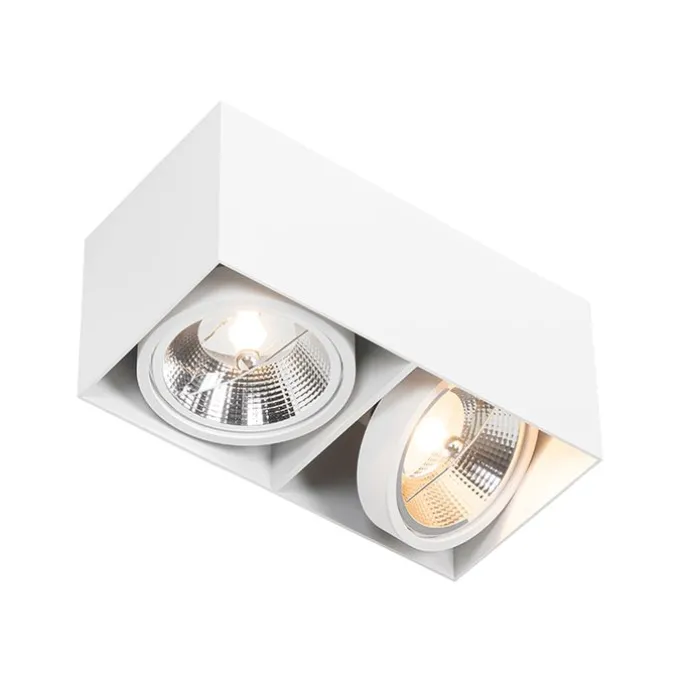 Designstrahler weiß rechteckig AR111 2-flammig - Box