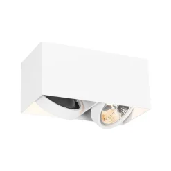 Designstrahler weiß rechteckig AR111 2-flammig - Box
