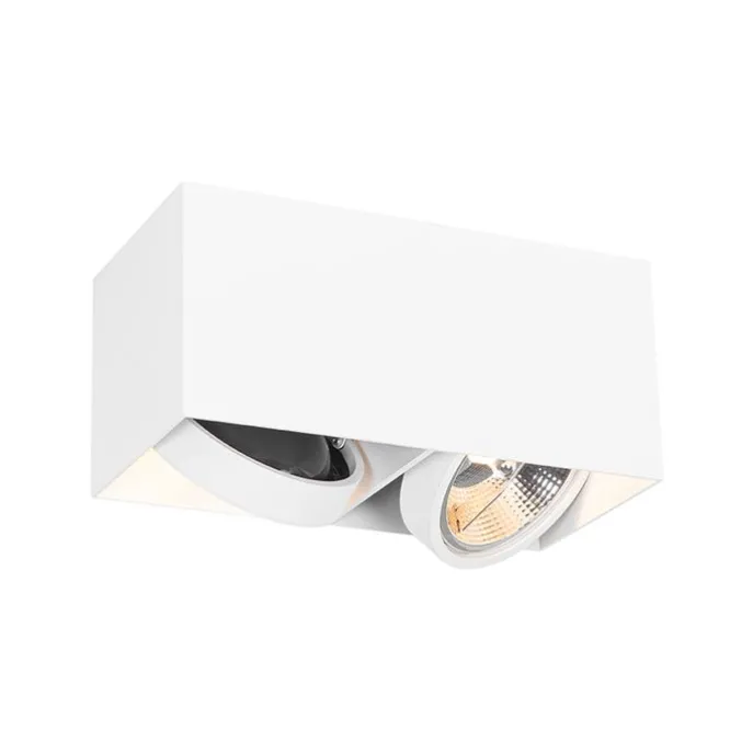 Designstrahler weiß rechteckig AR111 2-flammig - Box
