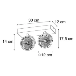 Designstrahler weiß verstellbar 2-flammig - Go