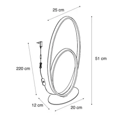 Design-Tischleuchte Beige inkl. LED 3-Stufen-Dimmbar - Boomerang