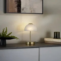 Design-Tischleuchte Gold mit Opalglas inkl. LED Dimmbar - Joya