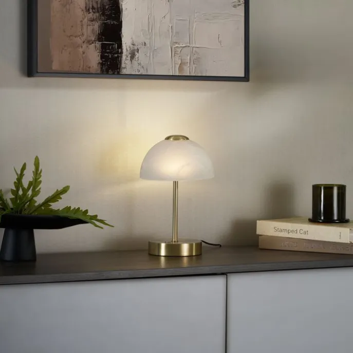 Design-Tischleuchte Gold mit Opalglas inkl. LED Dimmbar - Joya